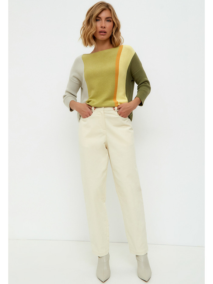 Брюки демисезонные молочного цвета БД-03