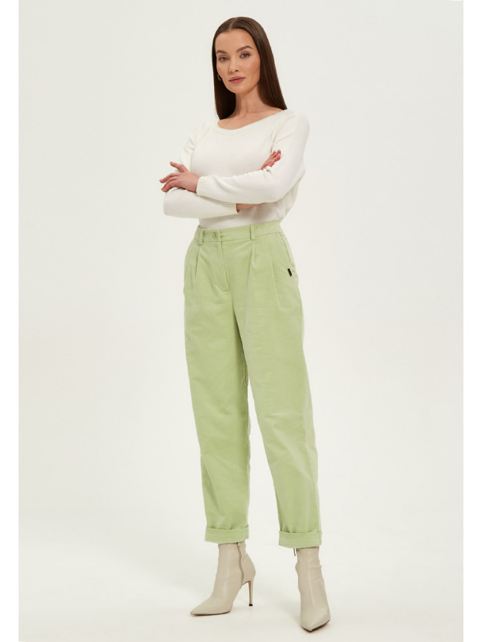 Брюки демисезонные салатового цвета БД-04