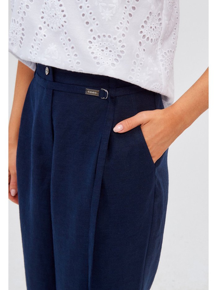 Брюки летние темно-синего цвета БЛЛ-03