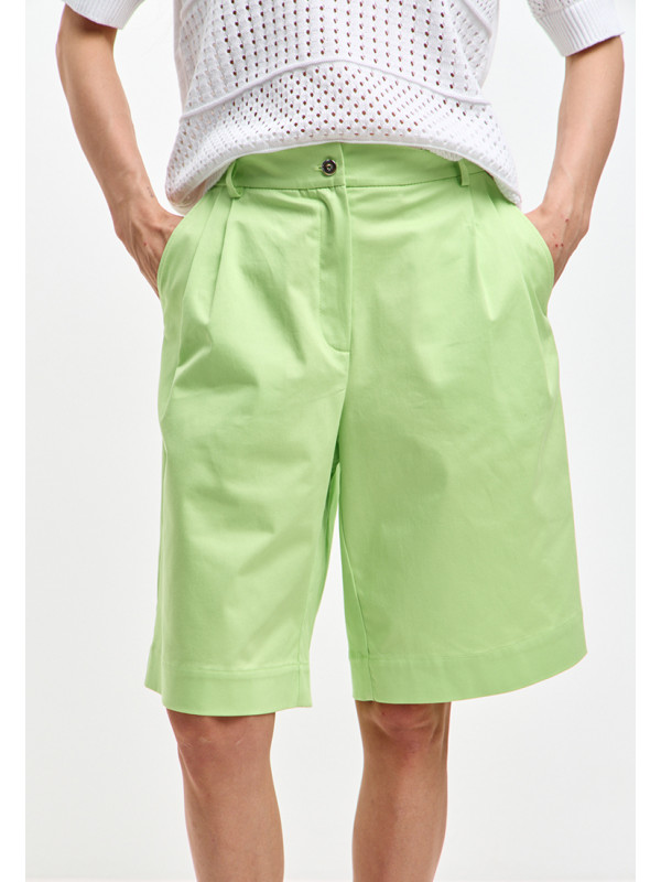 Легкие шорты из эко-хлопка цвет салатовый БЛЛ-04