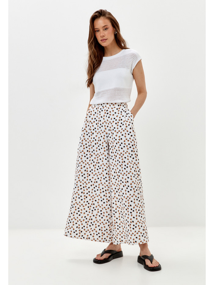 Комфортные летние брюки цвет молочный БВЛ-05