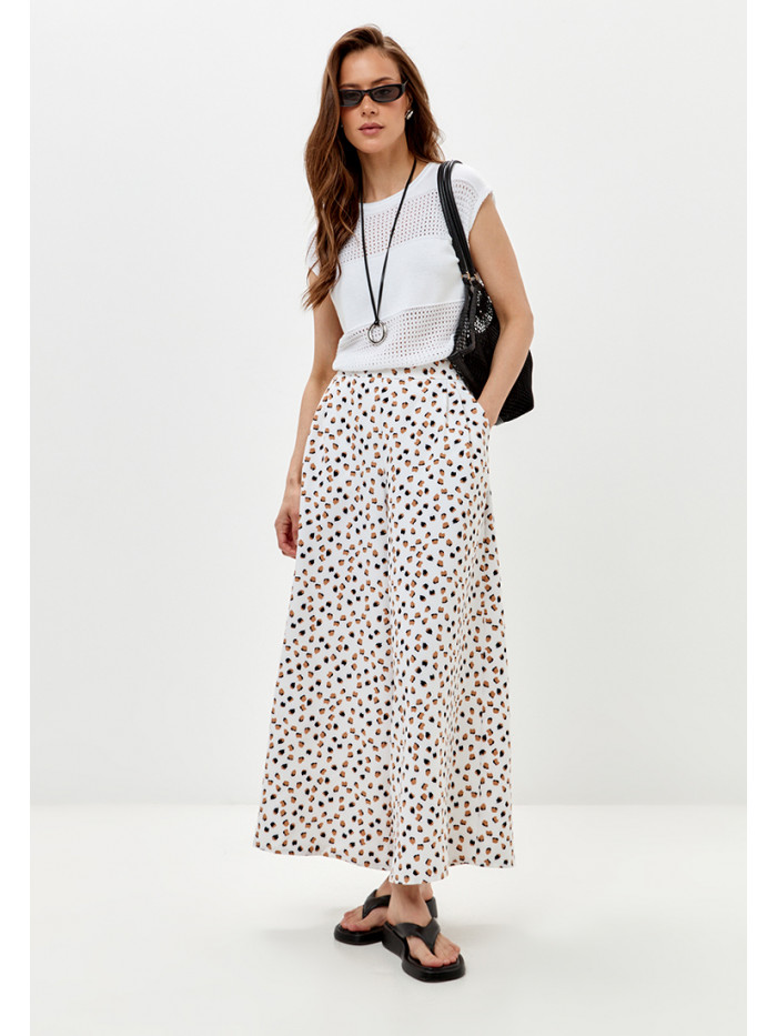 Комфортные летние брюки цвет молочный БВЛ-05