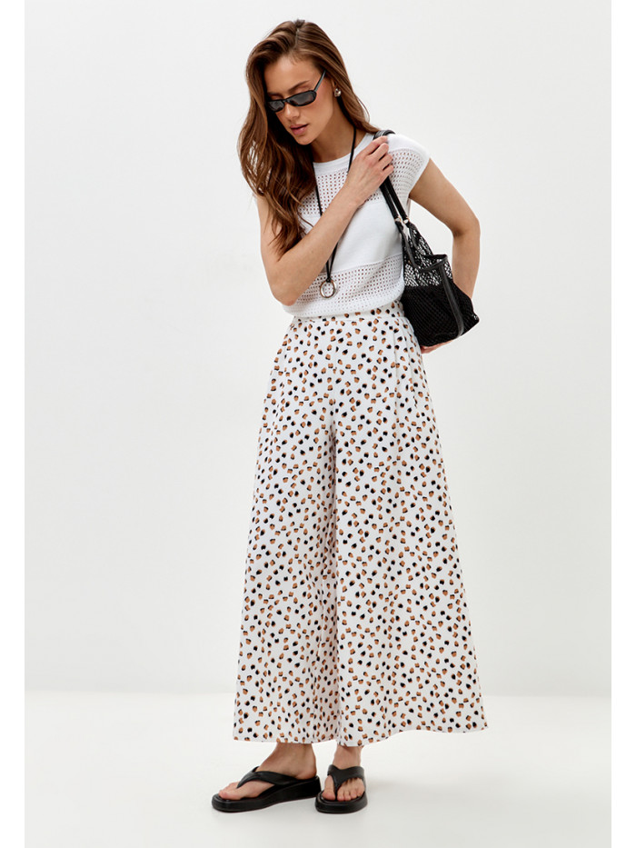 Комфортные летние брюки цвет молочный БВЛ-05