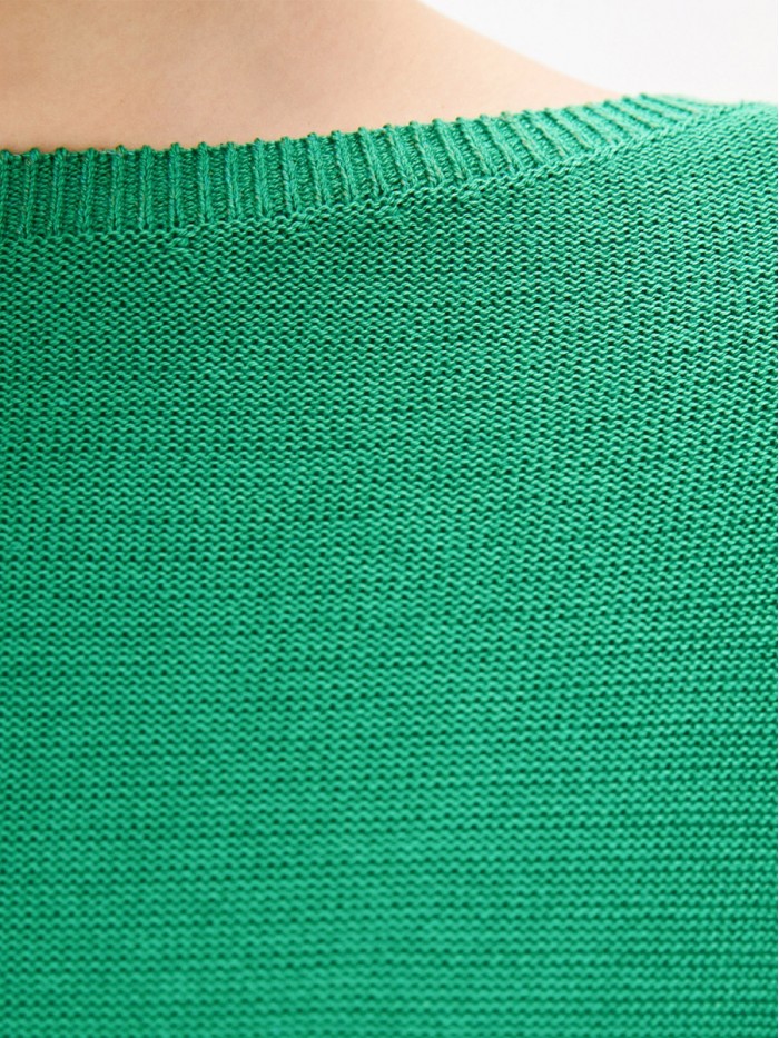 Джемпер легкий с коротким рукавом зеленого цвета ВТЛ-02А