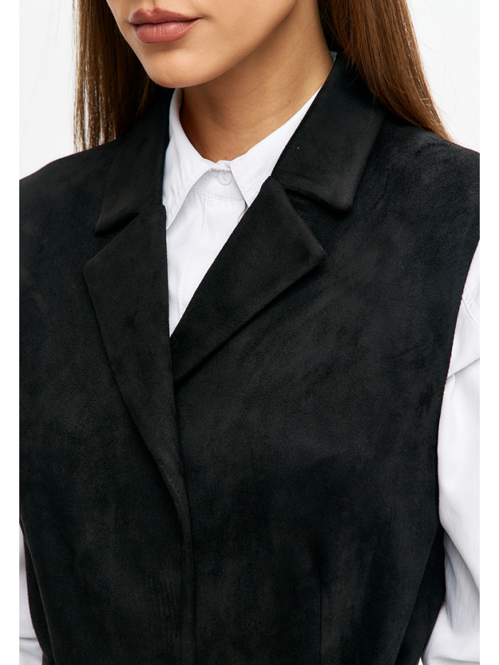 Комплект жилет и юбка женский черного цвета КД-04