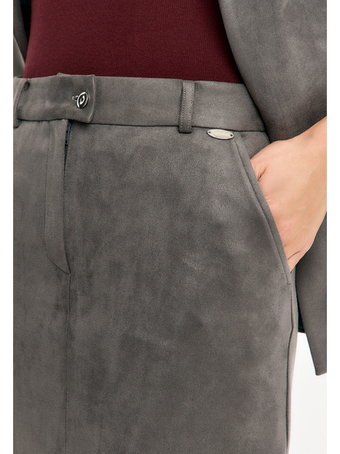 Комплект жилет и юбка женский графитового цвета КД-04