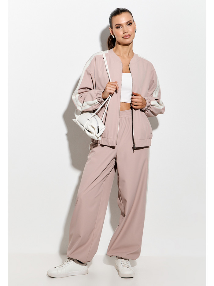 Комплект бомбер и брюки цвет бежевый КД-05