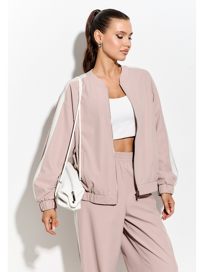 Комплект бомбер и брюки цвет бежевый КД-05