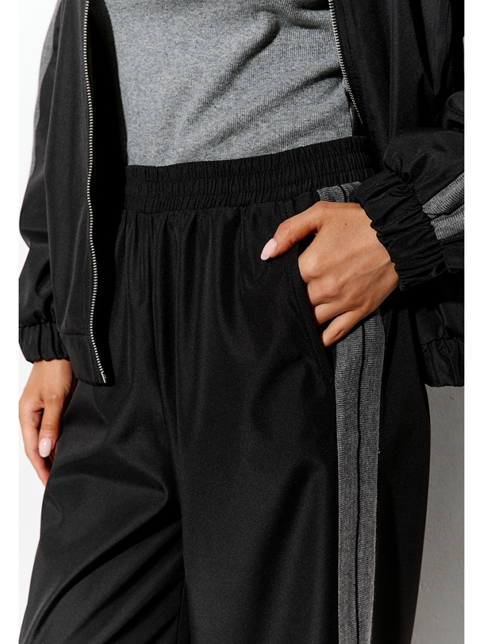 Комплект бомбер и брюки цвет черный КД-05