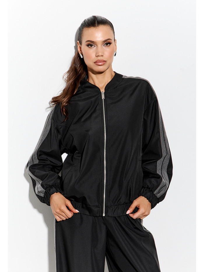 Комплект бомбер и брюки цвет черный КД-05