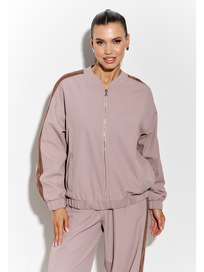 Комплект бомбер и брюки цвет кремовый КД-05