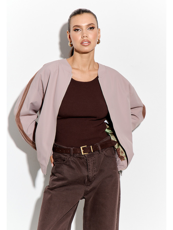 Комплект бомбер и брюки цвет кремовый КД-05