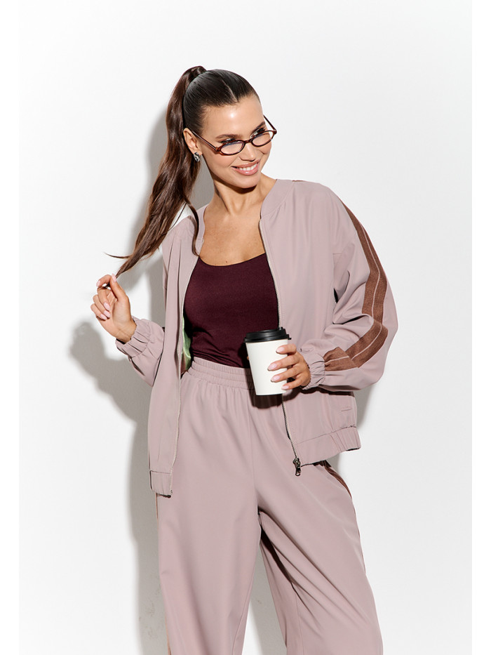 Комплект бомбер и брюки цвет кремовый КД-05