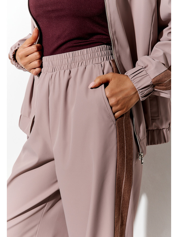 Комплект бомбер и брюки цвет кремовый КД-05