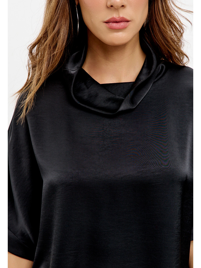 Комплект из искусственного шелка черного цвета КШЛ-02