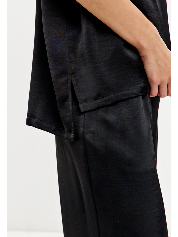 Комплект из искусственного шелка черного цвета КШЛ-02