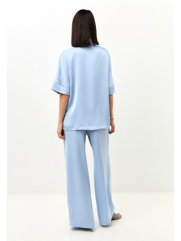 Комплект из искусственного шелка голубого цвета КШЛ-02