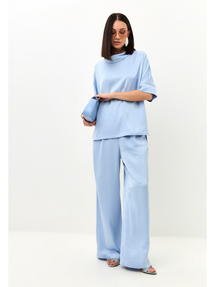 Комплект из искусственного шелка голубого цвета КШЛ-02