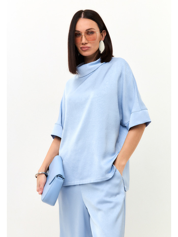 Комплект из искусственного шелка голубого цвета КШЛ-02