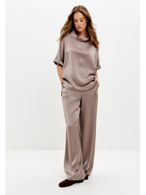 Комплект из искусственного шелка серо-бежевого цвета КШЛ-02