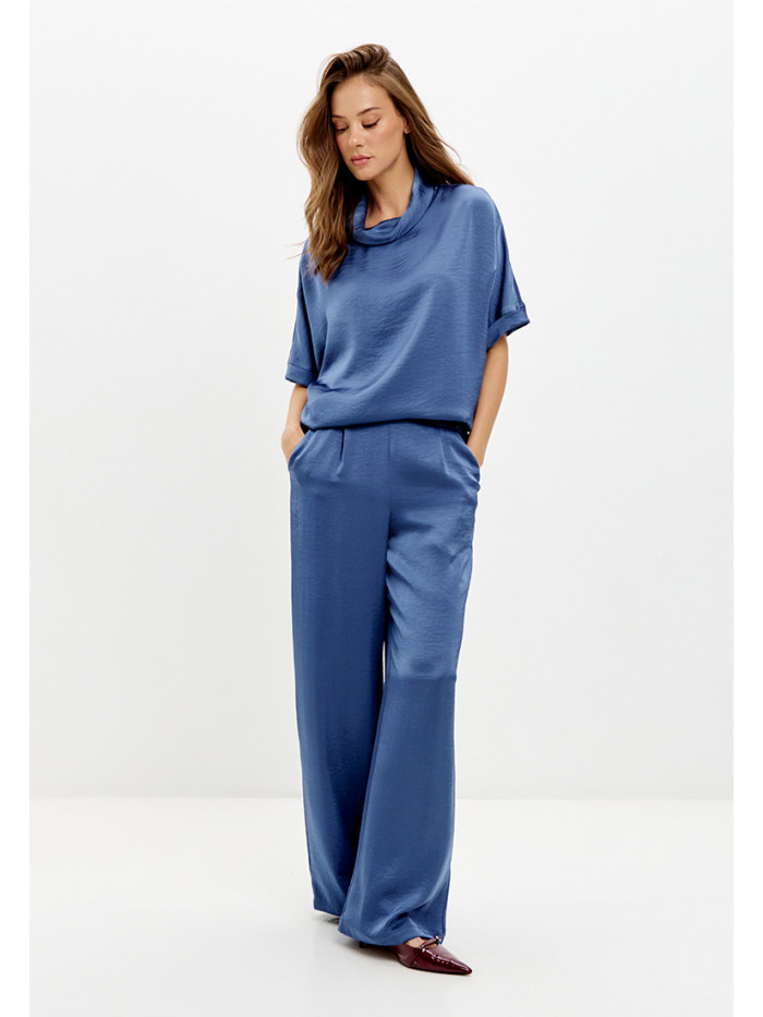 Комплект из искусственного шелка синего цвета КШЛ-02