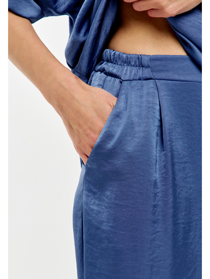 Комплект из искусственного шелка синего цвета КШЛ-02