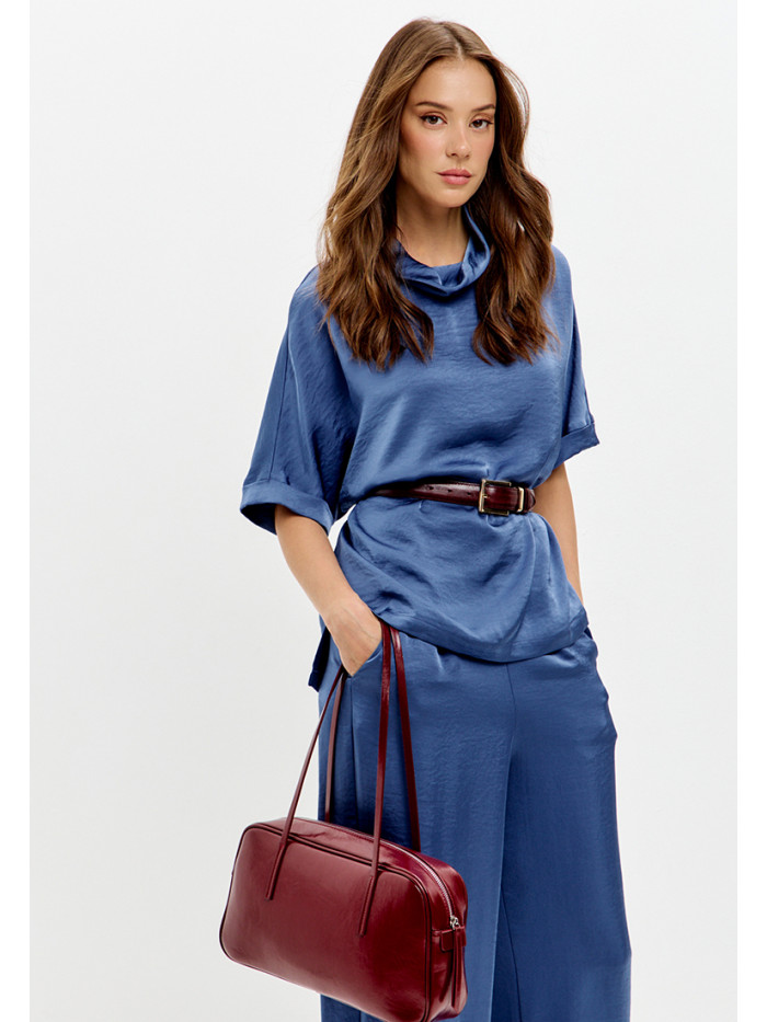 Комплект из искусственного шелка синего цвета КШЛ-02