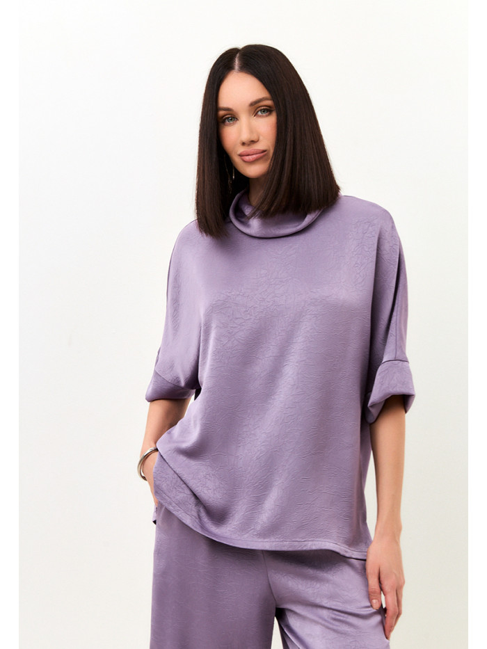 Комплект из искусственного шелка сиреневого цвета КШЛ-02