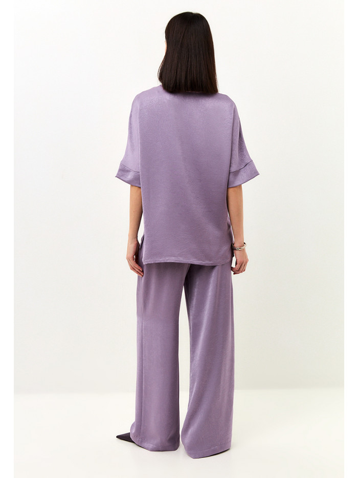 Комплект из искусственного шелка сиреневого цвета КШЛ-02