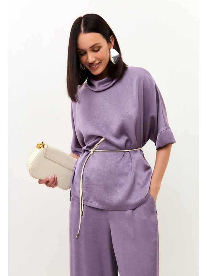 Комплект из искусственного шелка сиреневого цвета КШЛ-02