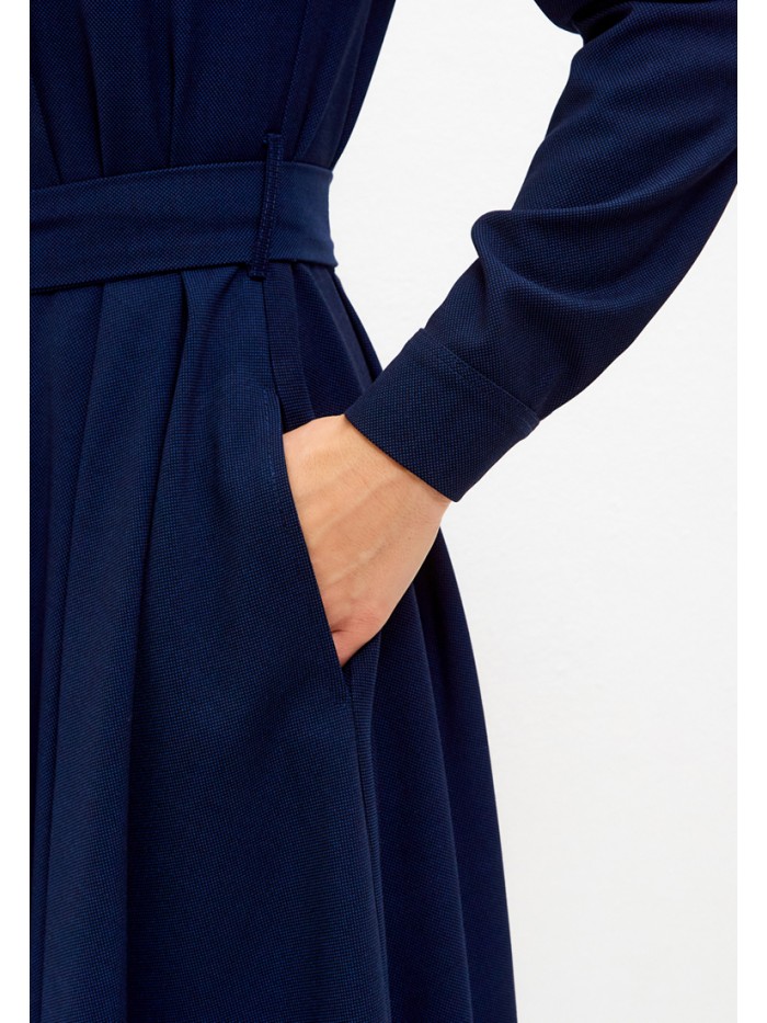 Платье демисезонное темно-синего цвета ПД-10