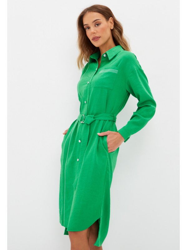 Платье демисезонное зеленого цвета ПД-08