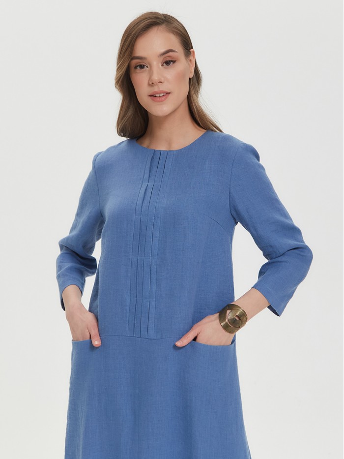 Платье летнее голубого цвета ПЛЛ-06