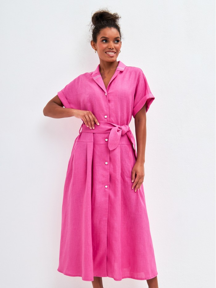 Платье летнее розового цвета ПЛЛ-10