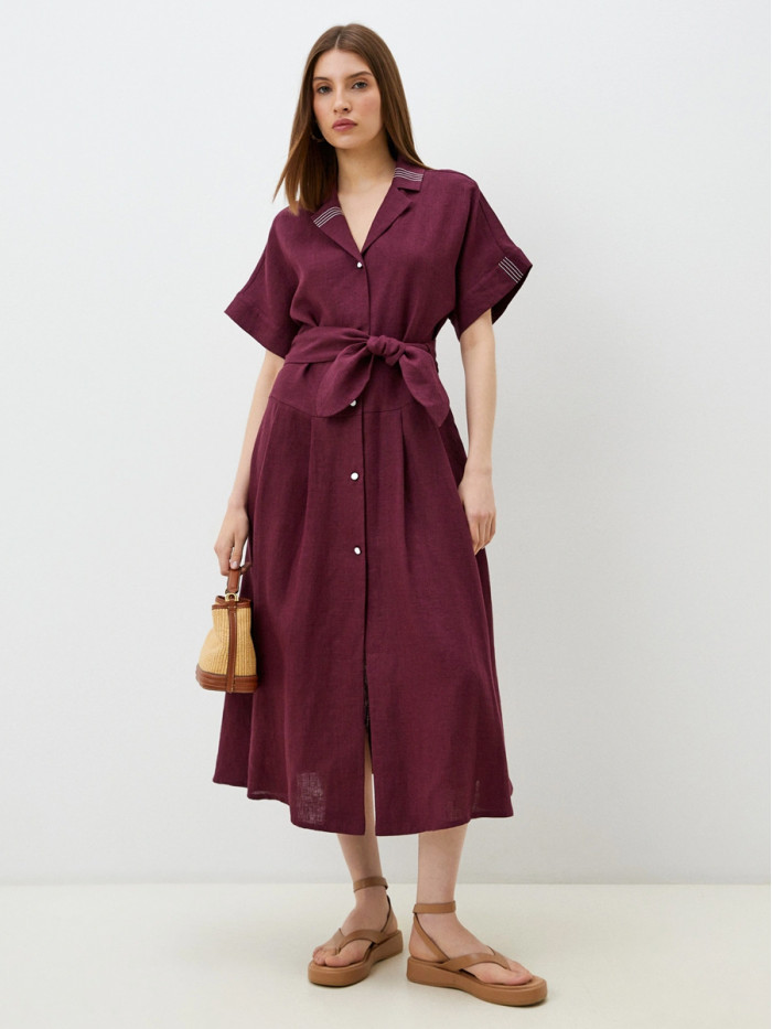 Платье летнее ягодного цвета ПЛЛ-10