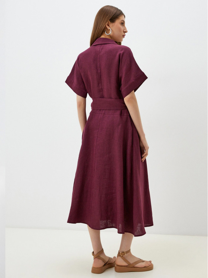 Платье летнее ягодного цвета ПЛЛ-10