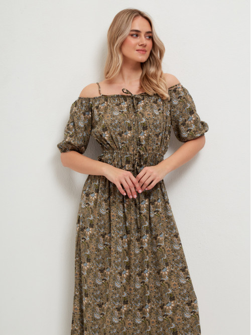 Платье летнее стильное беж...