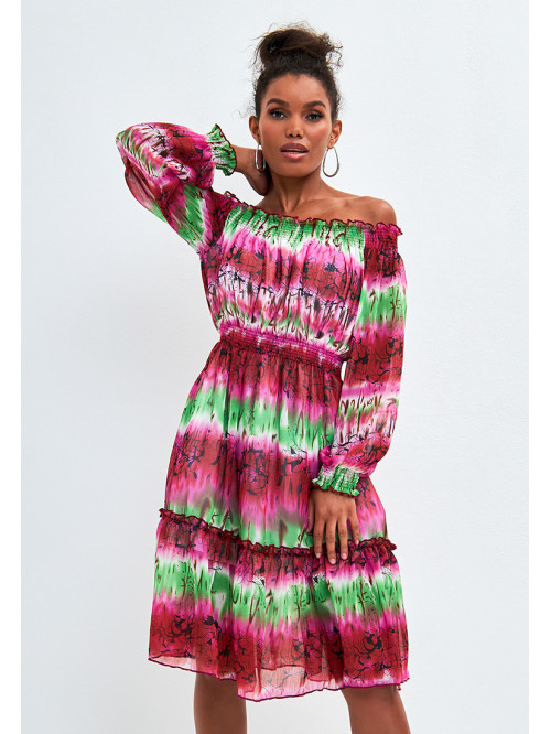 Платье из шифона цвет салат...