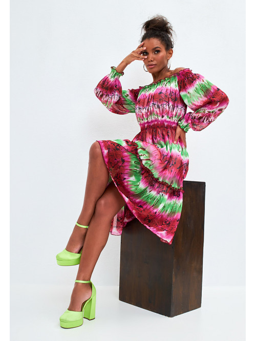 Платье из шифона цвет салат...