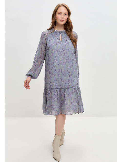 Платье шифоновое серо-фиол...