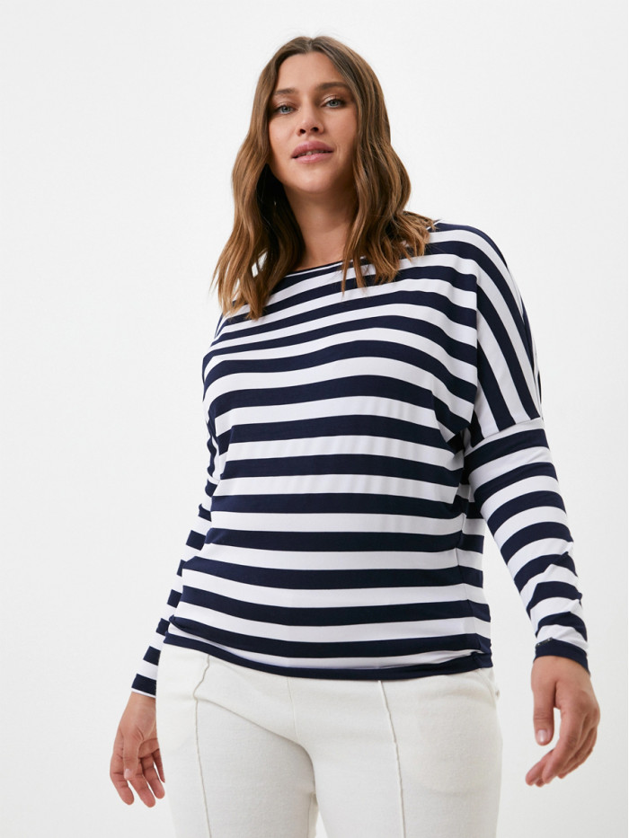 Джемпер летний чернильный-белого цвета ВШЛ-01А Джемпер летний чернильный-белого цвета ВШЛ-01А