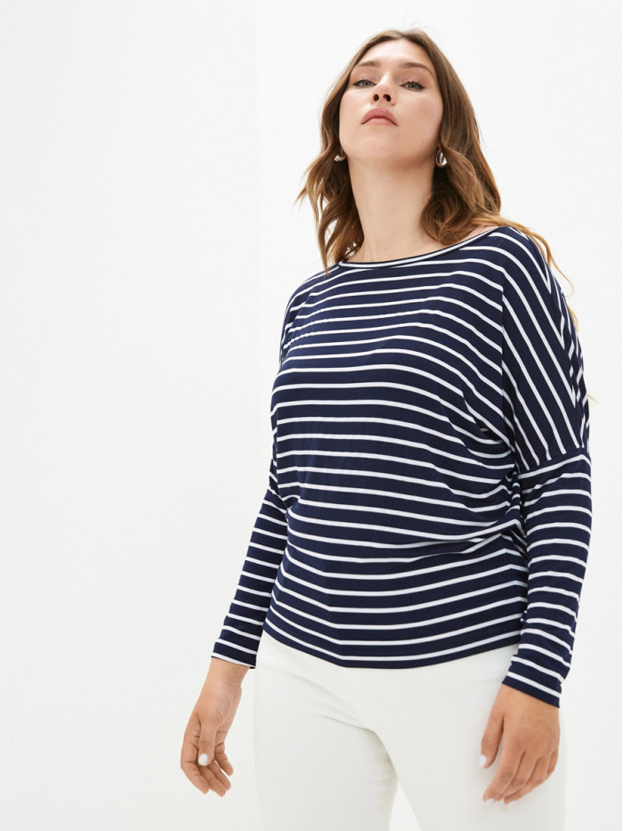 Джемпер летний темно-синего и молочного цвета ВШЛ-01А Джемпер летний темно-синего и молочного цвета ВШЛ-01А