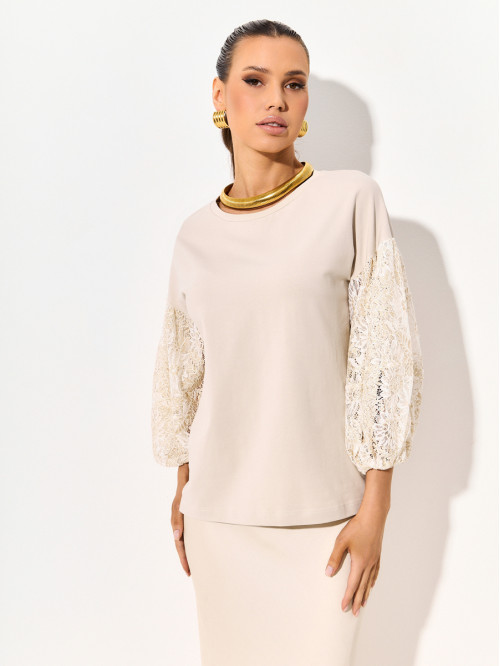 Комбинированная блуза цвет...