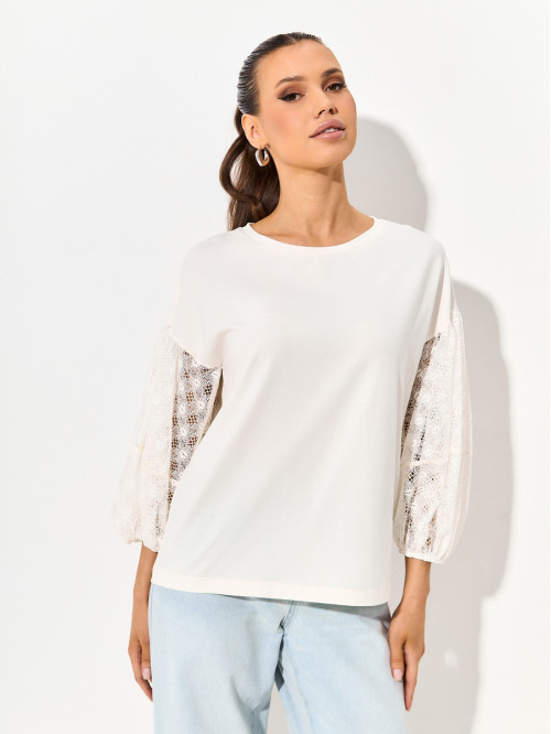 Комбинированная блуза цвет...