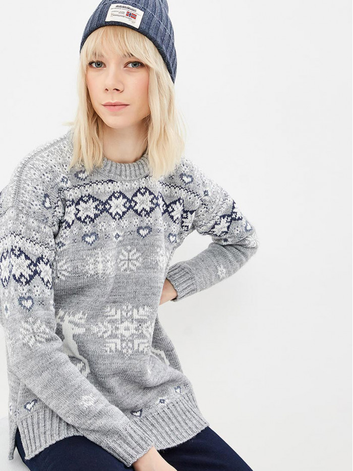 Джемпер новогодний серого цвета ВТД-09