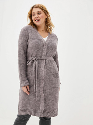 Кардиган удлиненный серовато-розовый цвета ВТД-17