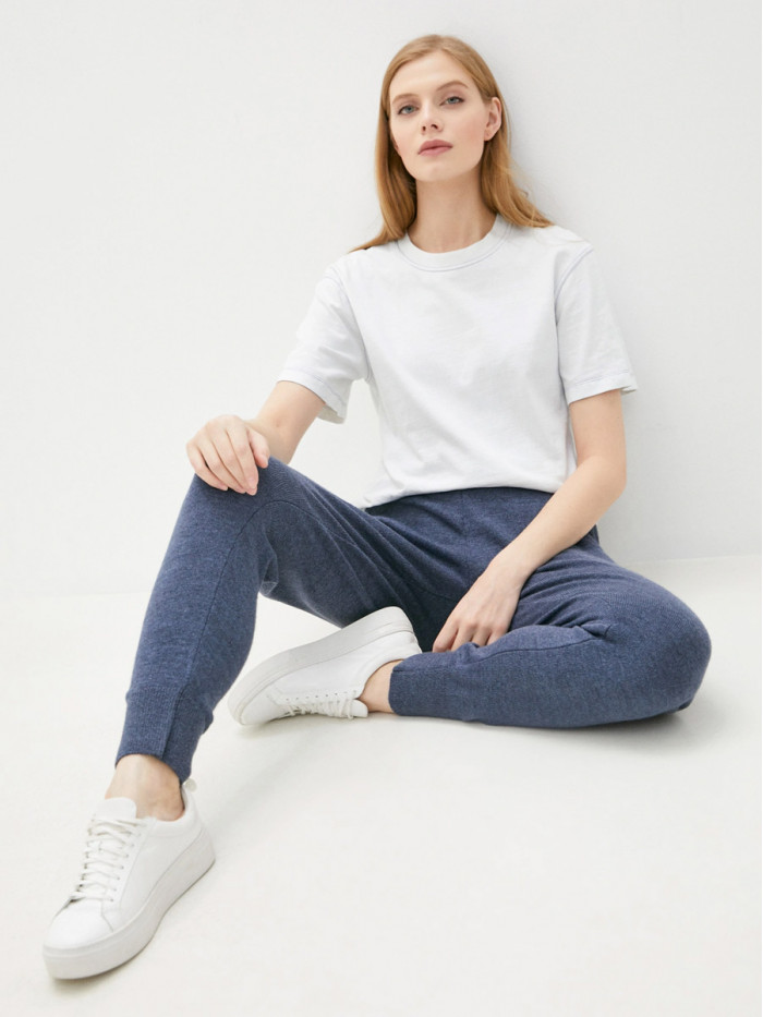 Джоггеры с карманами индиго цвета ВТД-40