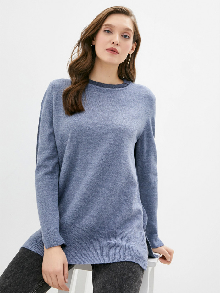 Джемпер удлиненный светлый индиго-индиго ВТД-41