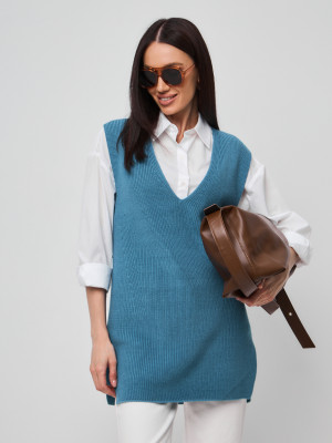Жилет женский бирюзового цвета ВТД-51