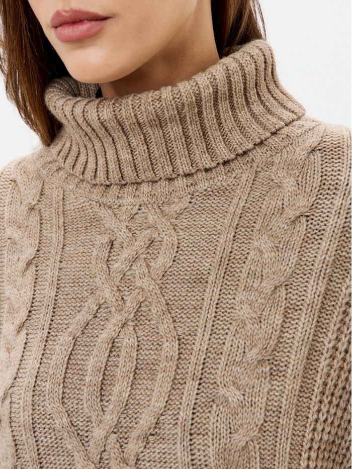 Жилет теплый со спущенным рукавом бежевый меланж цвет ВТД-53